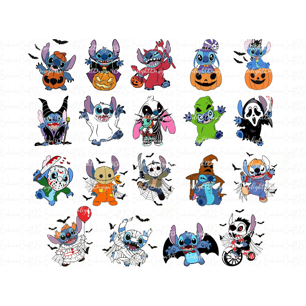 Bundle Halloween Stitch Svg, Stitch halloween Svg, Stitch Cut File, Layered Cut File, Blue Alien Svg, Halloween Svg, Svg, Png, Dxf - 1.jpg