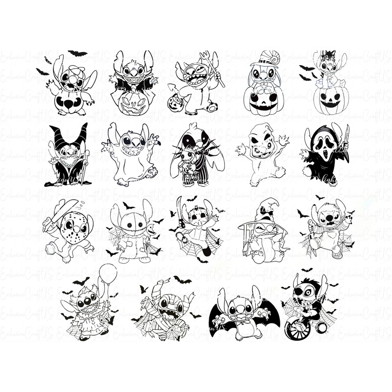 Bundle Halloween Stitch Svg, Stitch halloween Svg, Stitch Cut File, Layered Cut File, Blue Alien Svg, Halloween Svg, Svg, Png, Dxf - 2.jpg