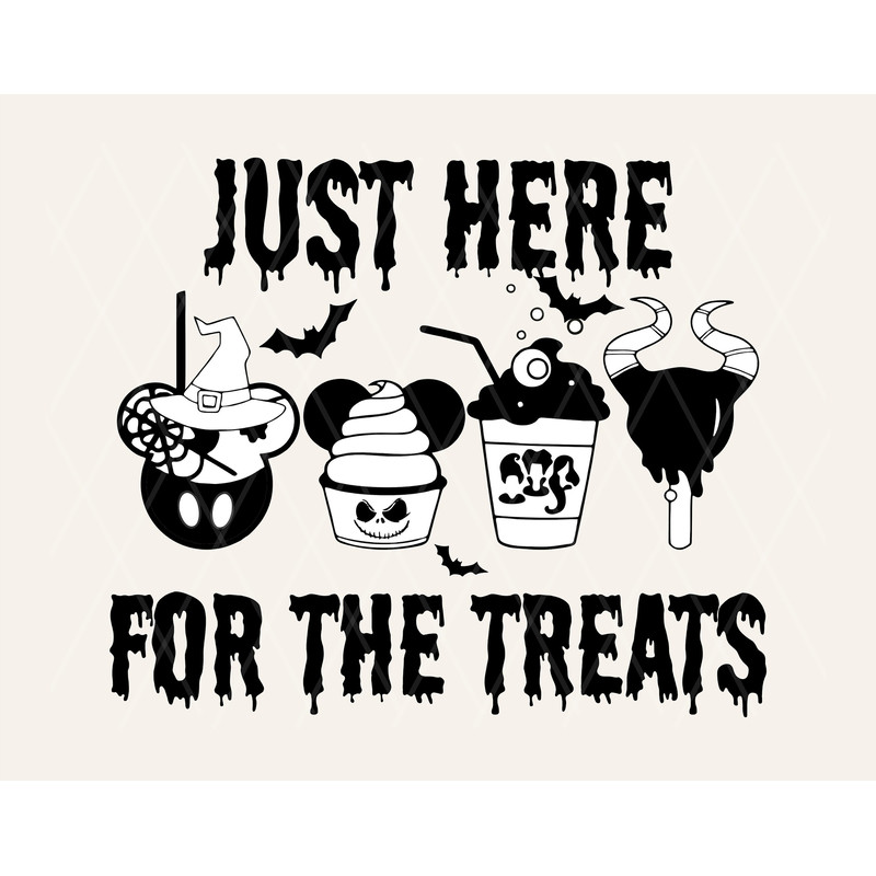 Just Here For The Treats SVG, Kids Halloween SVG, Carnival Food, Trick Or Treat, Spooky Vibes, Fall, Png, Svg, Dxf, Pdf, AI - 1.jpg
