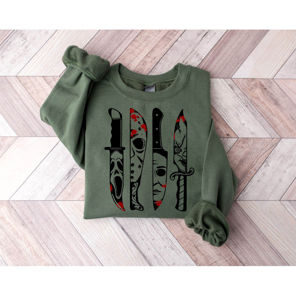 Horror movie characters in knives svg, Halloween svg, Michael Myers svg, Jason Voorhees SVG, Scream svg, Chucky, Horror movie, Halloween - 1.jpg