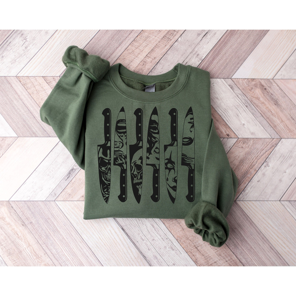 Horror movie characters in knives svg, Halloween svg, Michael Myers svg, Jason Voorhees SVG, Scream svg, Chucky, Horror movie, Halloween - 3.jpg