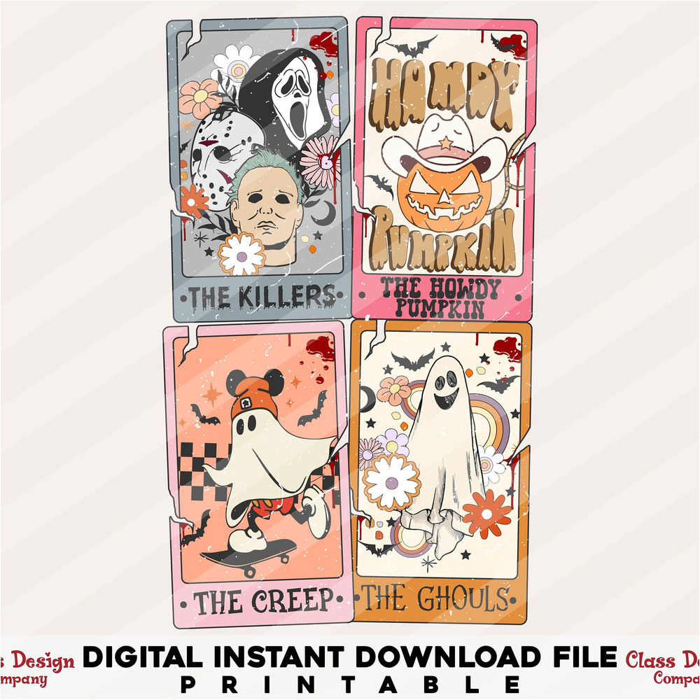 Retro Halloween Tarot Card Png, Retro Halloween Png, Retro Western Png, Summer Halloween Png, Spooky Season Png, Trendy Halloween Png - 2.jpg
