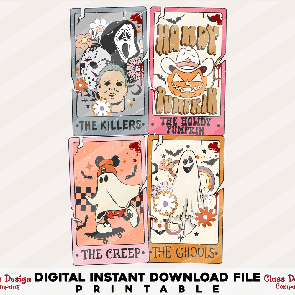 Retro Halloween Tarot Card Png, Retro Halloween Png, Retro Western Png, Summer Halloween Png, Spooky Season Png, Trendy Halloween Png - 1.jpg