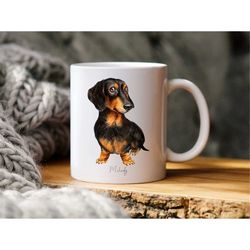 mug dog dachshund - mug to personalize - mug dog - dachshund - gift lovers of dogs - birthday gift - animal - dog -