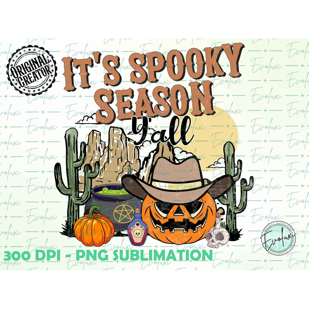 Halloween PNG, It's Spooky Season Y'all, Spooky Season Png, Spooky Season Ghost, Halloween sublimation, pumpkins png, Retro ghost png - 1.jpg