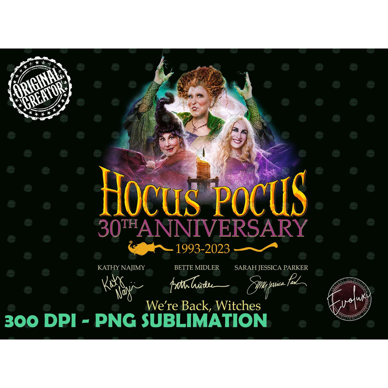 Hocus Pocus 30th Anniversary 1993-2023 PNG - Hocus Pocus Shirt, Sanderson Sisters Shirt, We’re Back Witches, Sanderson Sisters Halloween - 1.jpg