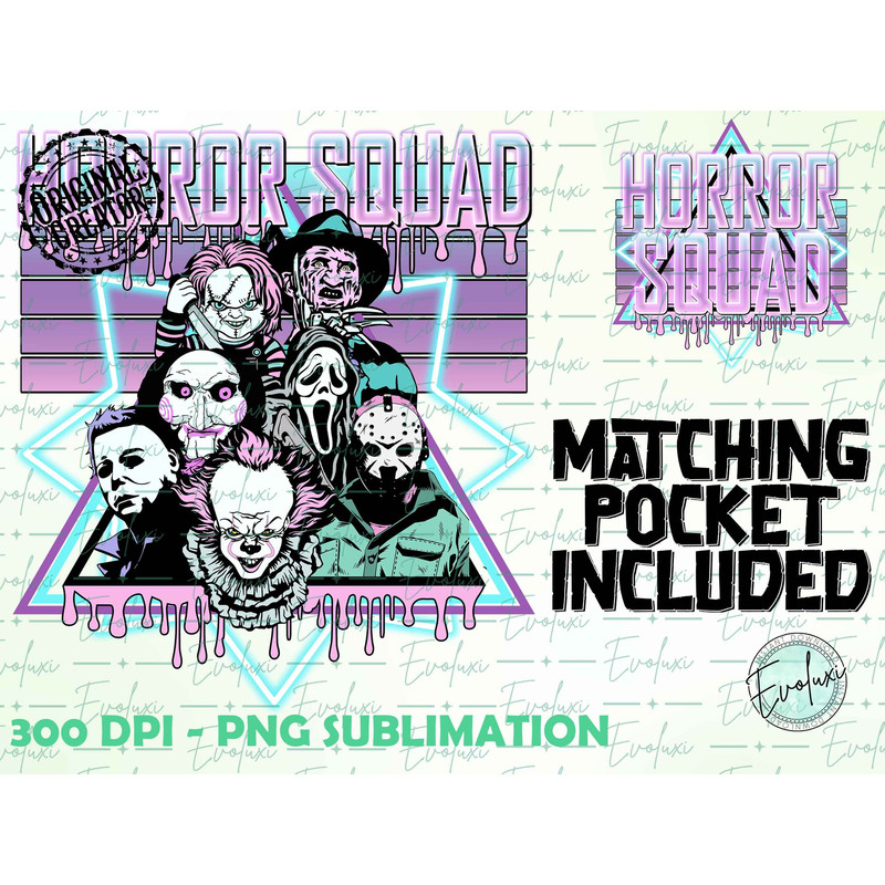 Horror Squad Pocket Set PNG - Horror movie Halloween Scream Jason Spooky Shirt Design PNG, Halloween png, Halloween Svg, Sublimation design - 1.jpg