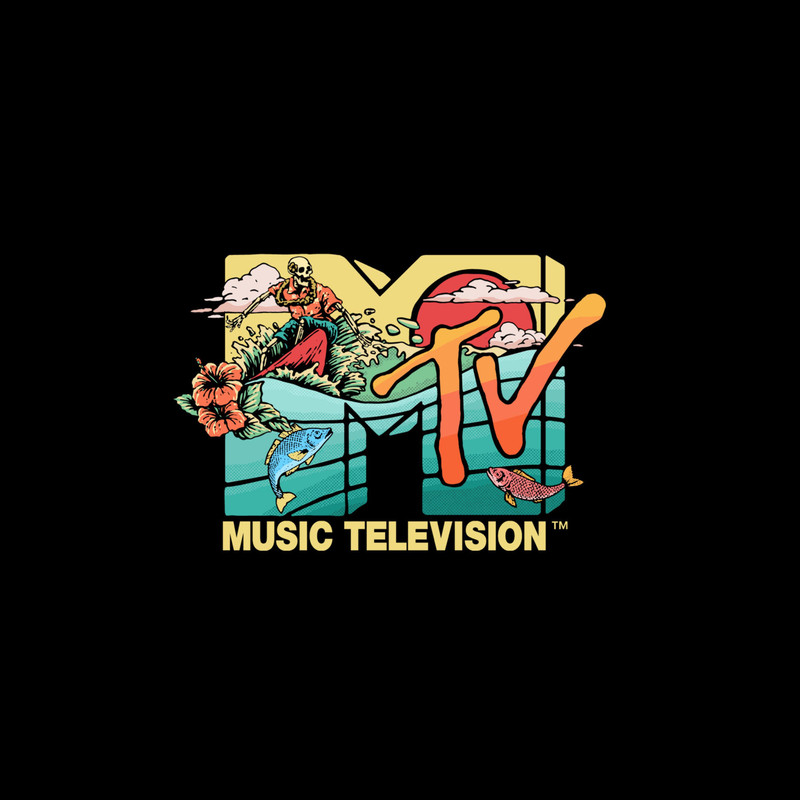 Mademark x MTV - Vintage Surfing Skeleton Mother Ocean MTV Logo Png File, Digital Download - 1.jpg