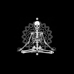 skeleton meditation mandala halloween yoga spiritual gift png file, digital download