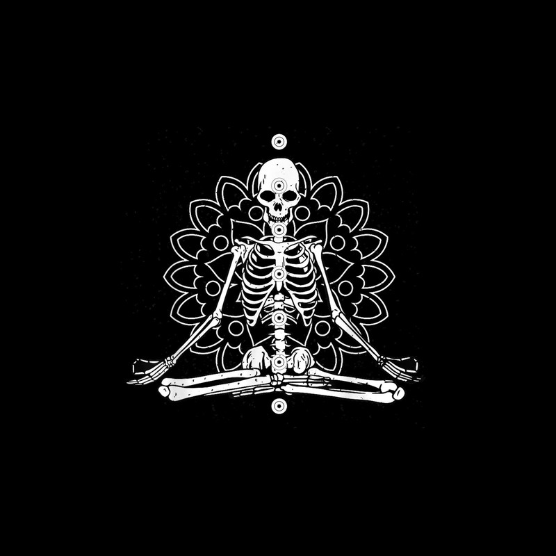 Skeleton Meditation Mandala Halloween Yoga Spiritual Gift Png File, Digital Download - 1.jpg