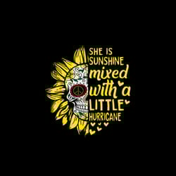 skull she is sunshine mixed with a little hurricane skeleton png file, digital download