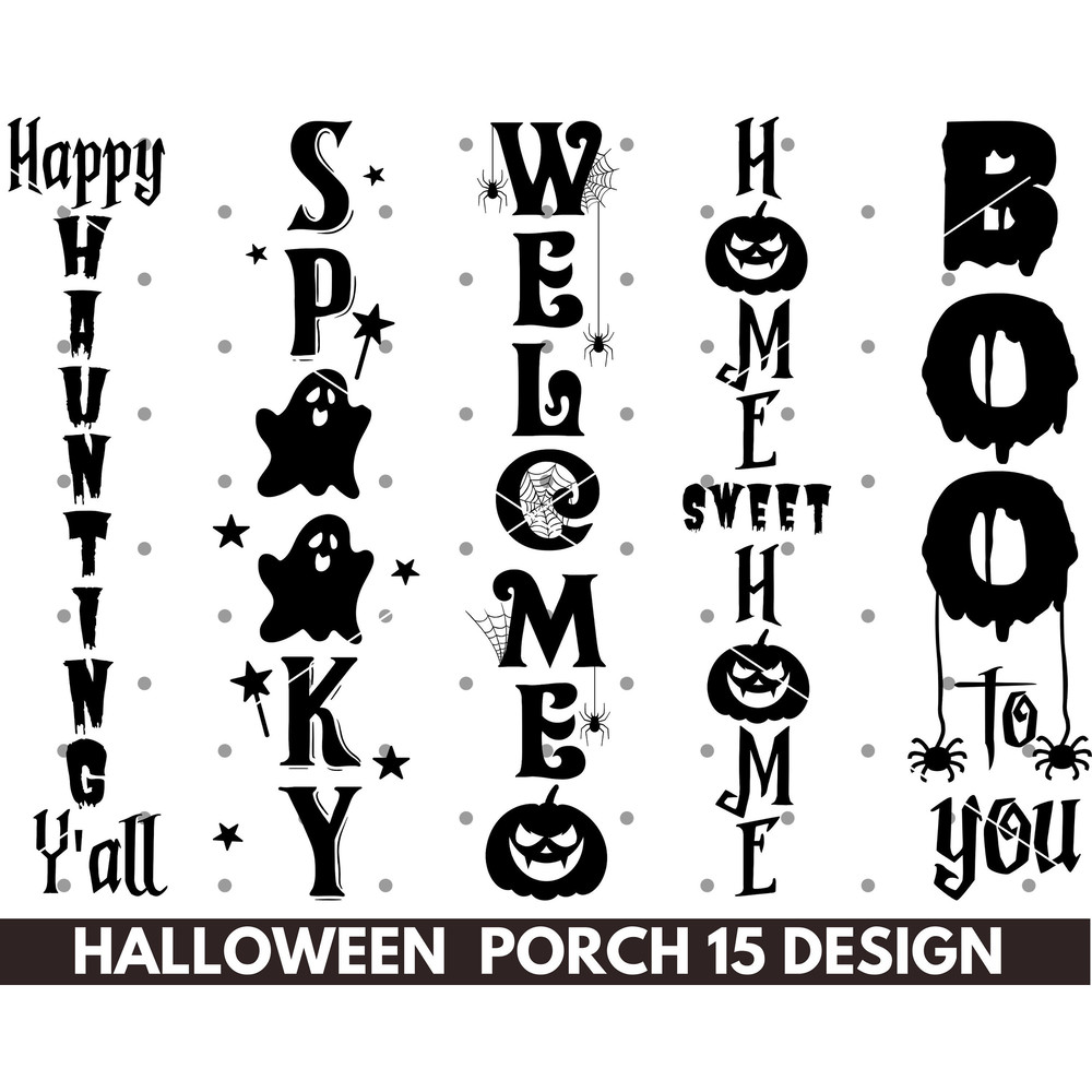 Halloween Porch Sign svg Bundle, Halloween Porch Signs svg, Halloween welcome sign svg, Instant download - 1.jpg