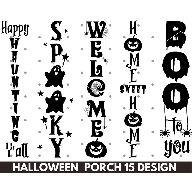 Halloween Porch Sign svg Bundle, Halloween Porch Signs svg, Halloween welcome sign svg, Instant download - 1.jpg