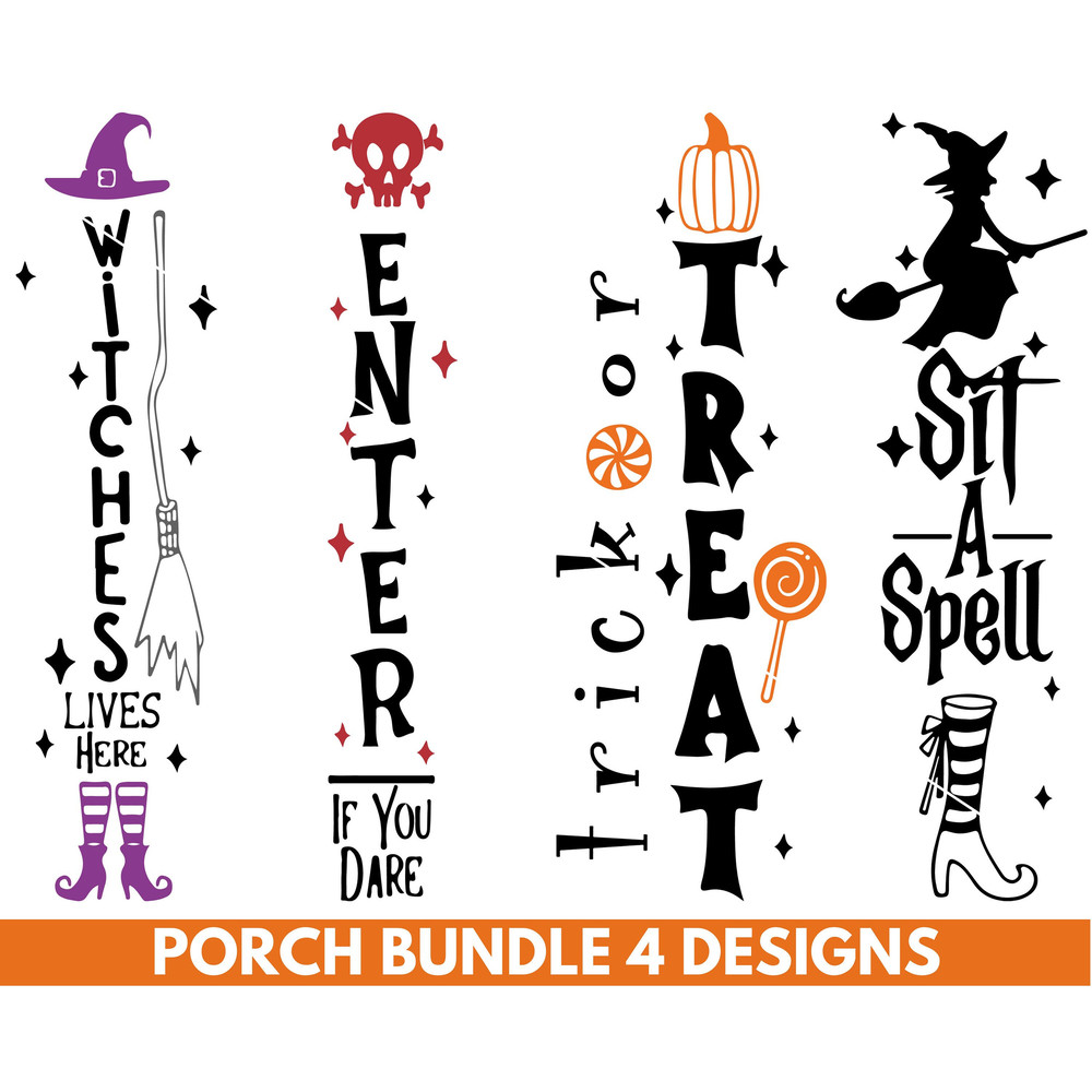 Halloween Porch svg bundle, Porch svg, Halloween cut files, Halloween png, silhouette, Instant download - 1.jpg