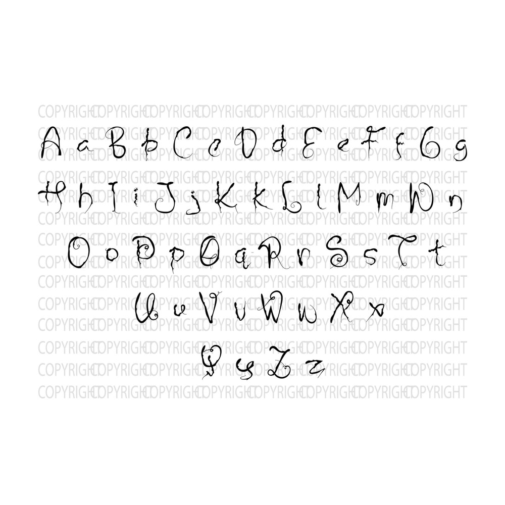 Horror SVG Font, Alphabet & Numbers, Scary Halloween Font Clipart, SvG Files for Cricut, Horror Movie Font Silhouette - 1.jpg