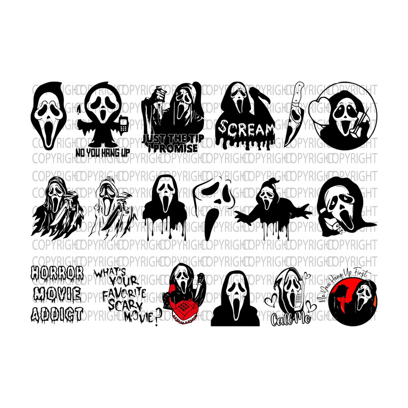 Scream svg, Ghost face svg, Scream You Hang up SVG, Scream ghost face no you hang up first SVG, halloween svg, witch svg, Scream bundle svg - 1.jpg