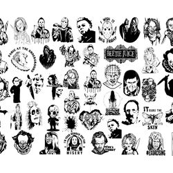 halloween and horror svg bundle, horror movie characters svg bundle cut files for cricut, horror friends svg, silhouette
