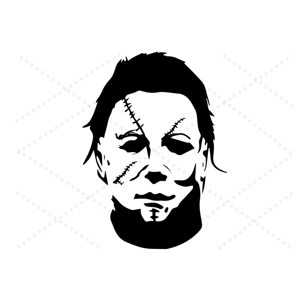 Micheal Myers Face Svg, Halloween Svg, Horror Svg, Stitched Face Svg File for Cricut, Digital Download - 1.jpg