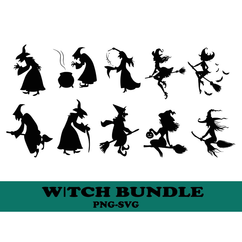 Witch Svg Bundle, Witchcraft Svg, Broomstick Svg, Mystical Svg File for Cricut, Wicked Witch Clipart, Instant Download - 1.jpg