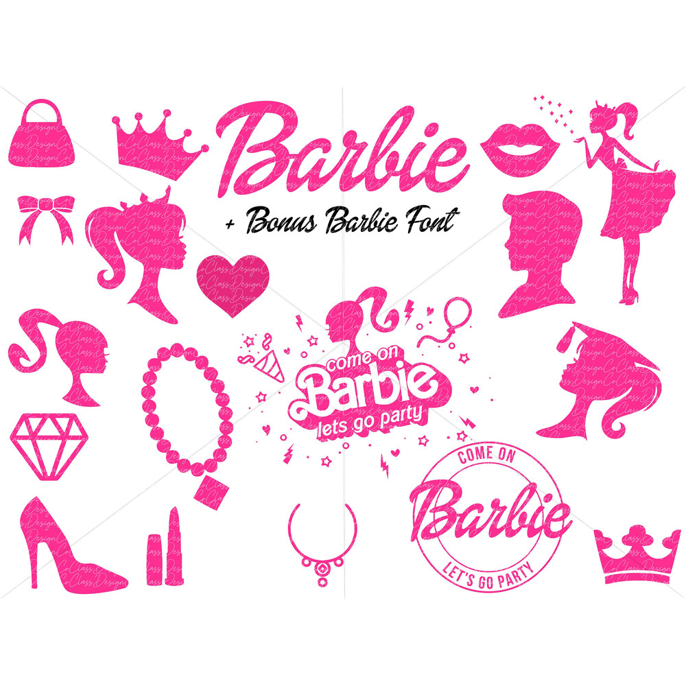 Barb Svg Bundle, SVG, Princess Silhouette, pink doll Svg, Girl Svg, Sticker Clipart, Svg Files for Cricut , SVG - PNG Decal - 2.jpg