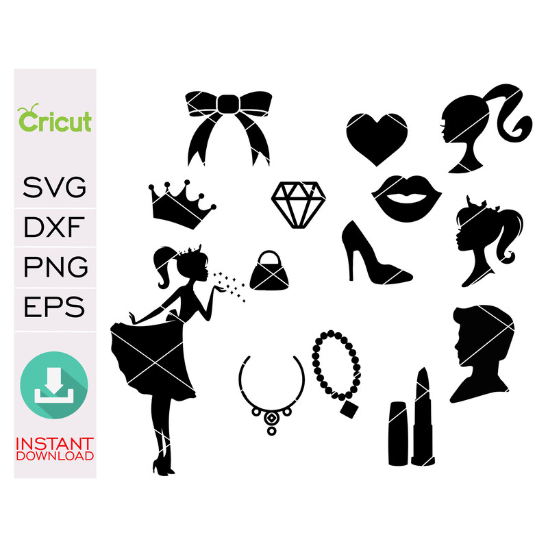 Barb Svg Bundle, SVG, Princess Silhouette, pink doll Svg, Girl Svg, Sticker Clipart, Svg Files for Cricut , SVG - PNG Decal - 3.jpg
