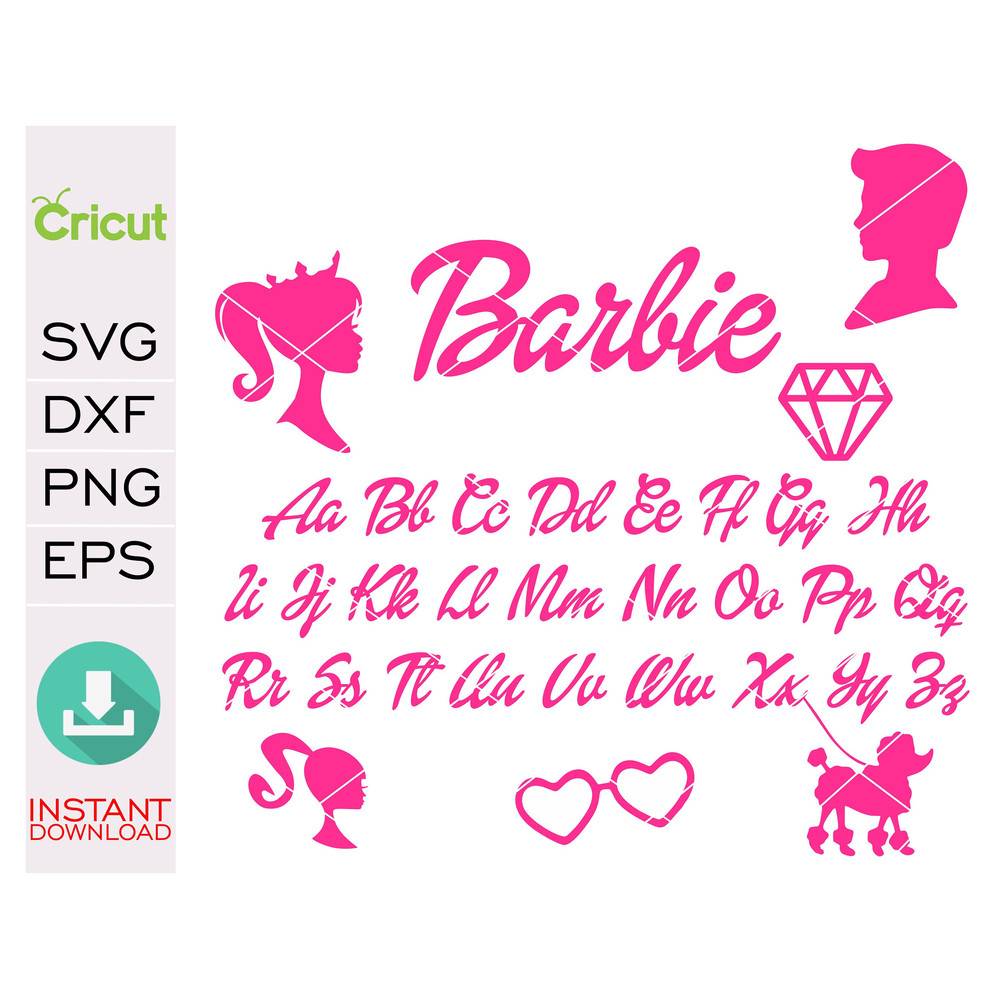 Barb Svg Bundle, SVG, Princess Silhouette, pink doll Svg, Girl Svg, Sticker Clipart, Svg Files for Cricut , SVG - PNG Decal - 4.jpg