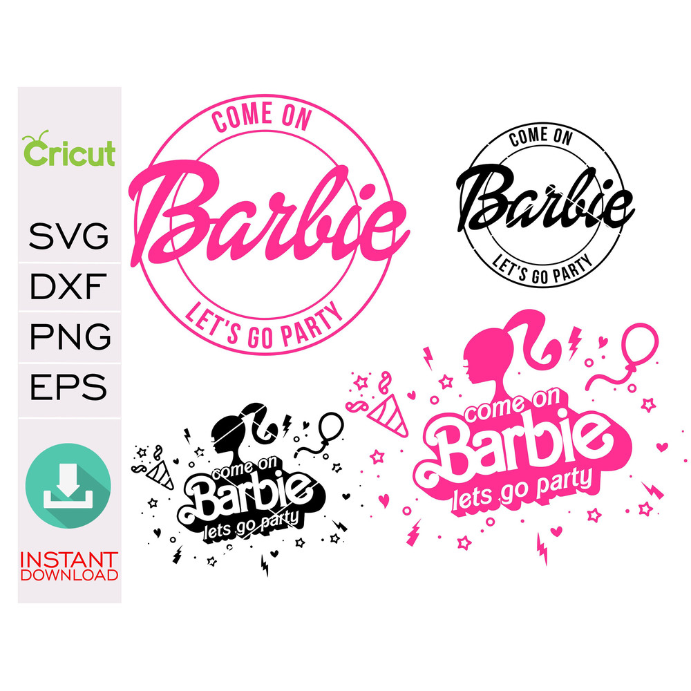 Barb Svg Bundle, SVG, Princess Silhouette, pink doll Svg, Girl Svg, Sticker Clipart, Svg Files for Cricut , SVG - PNG Decal - 5.jpg