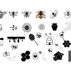 bee svg bundle, bumble bee svg, honey bee svg, bee png, bee kind svg, queen bee svg, layered, bee cricut files, bee cut