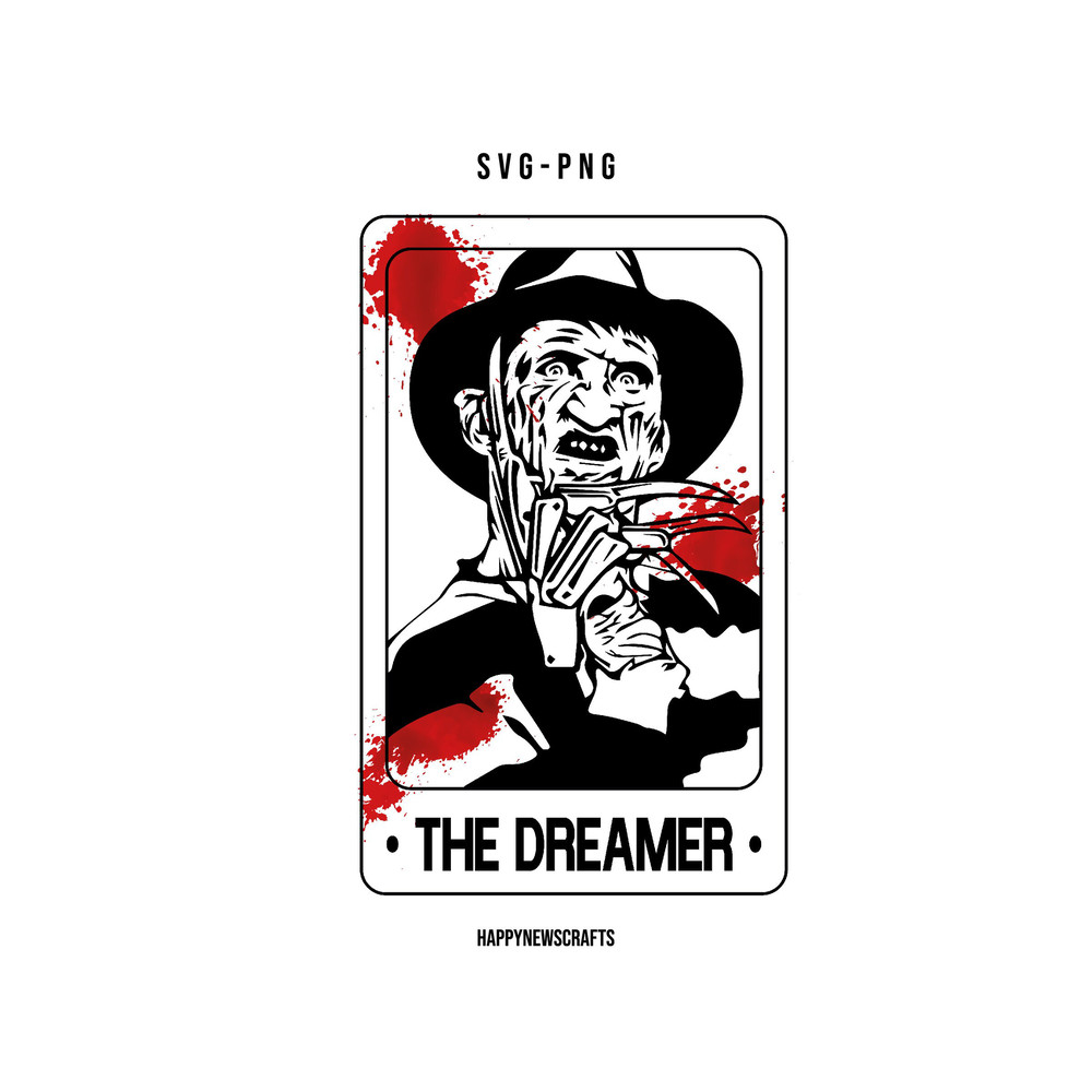 Freddy Krueger Dreamer SVG, Tarot Card Svg, Halloween Svg, Horror Movie Svg, Scary Movie Svg, Digital Files, Cricut, Silhouette - 1.jpg