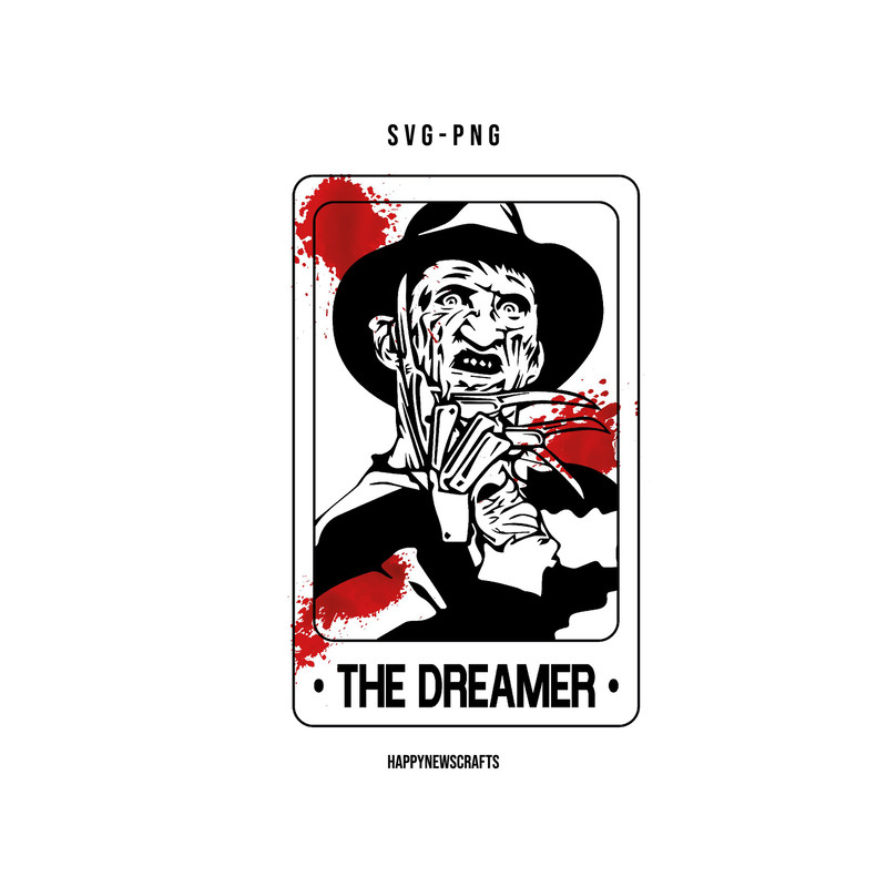 Freddy Krueger Dreamer SVG, Tarot Card Svg, Halloween Svg, Horror Movie Svg, Scary Movie Svg, Digital Files, Cricut, Silhouette - 1.jpg