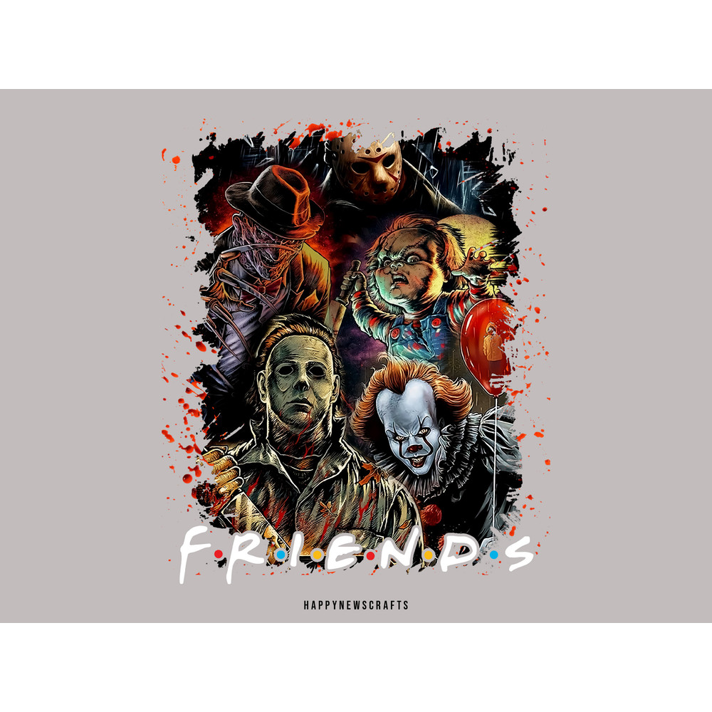 Horror Character PNG, Horror png, Horror friends png, Halloween png, Ghostface png, Chucky png, Jason Vorhees png, Instant download - 1.jpg