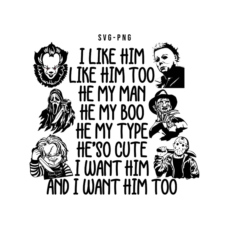 Horror Characters svg, Horror svg, Horror friends svg, Halloween svg, Ghostface Svg, Chucky Svg, Jason Vorhees Svg, Instant download - 1.jpg