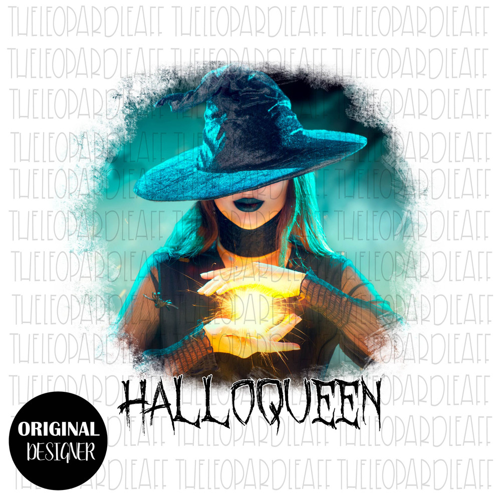 Halloqueen, witch, Halloween, DIGITAL DESIGN PNG file for Sublimation - 1.jpg