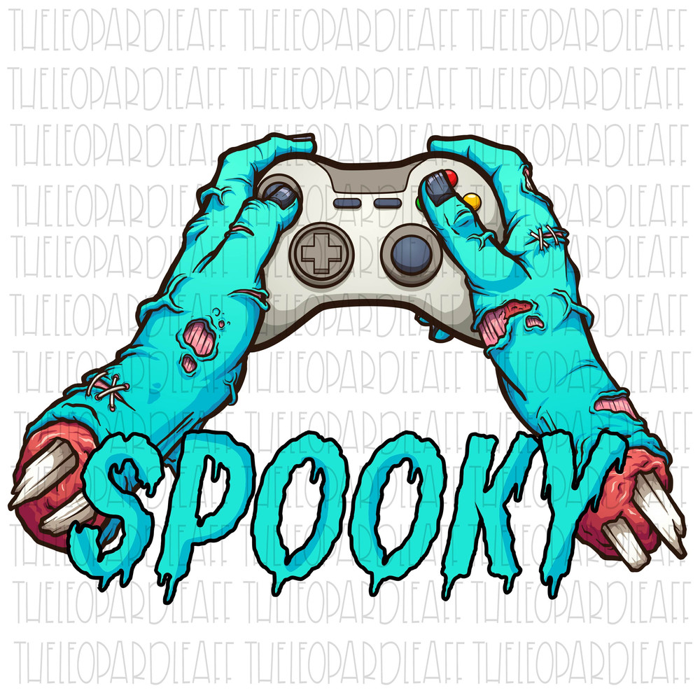 Spooky, zombie gamer, Halloween, DIGITAL DESIGN PNG file for Sublimation - 1.jpg