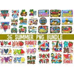 36 summer bundle sublimation png, summer bundle png, beach life, salty beach, sublimation designs, beach png, hello summ