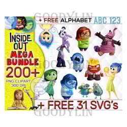 200 mega bundle inside out png, inside out png, walt disney png