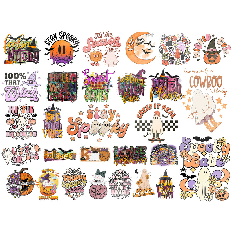 Retro Halloween Bundle, Retro Halloween png, Groovy Halloween Sublimation Designs, Spooky Babe png, Ghouls Sublimation, Halloween png bundle - 1.jpg