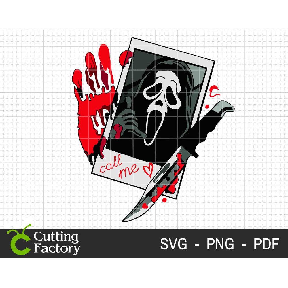 Call Me SVG, Halloween Svg, Halloween Png, Spooky Svg, Ghost Face Svg, Horror Movie Halloween Svg, Trick Or Treat Svg, Svg Files for Cricut - 1.jpg