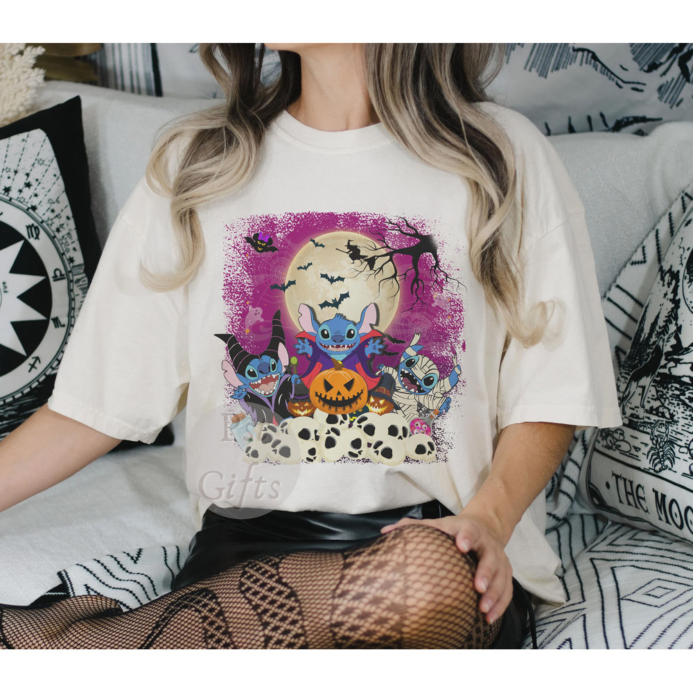 Comfort Colors® Halloween Stitch Shirt, Disney Halloween Shirt, Stitch Horror Hallowwen Shirt, Horror Film Characters, Stitch Horror Shirt - 1.jpg