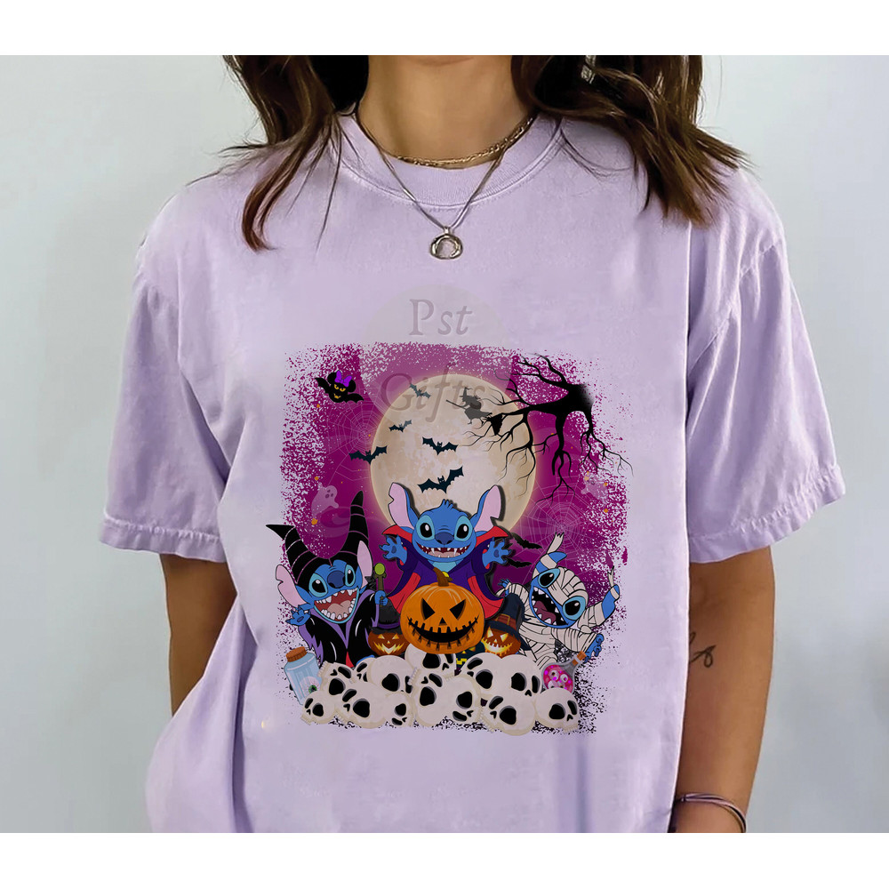 Comfort Colors® Halloween Stitch Shirt, Disney Halloween Shirt, Stitch Horror Hallowwen Shirt, Horror Film Characters, Stitch Horror Shirt - 2.jpg