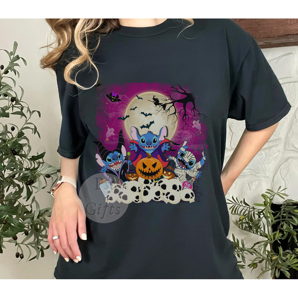 Comfort Colors® Halloween Stitch Shirt, Disney Halloween Shirt, Stitch Horror Hallowwen Shirt, Horror Film Characters, Stitch Horror Shirt - 3.jpg