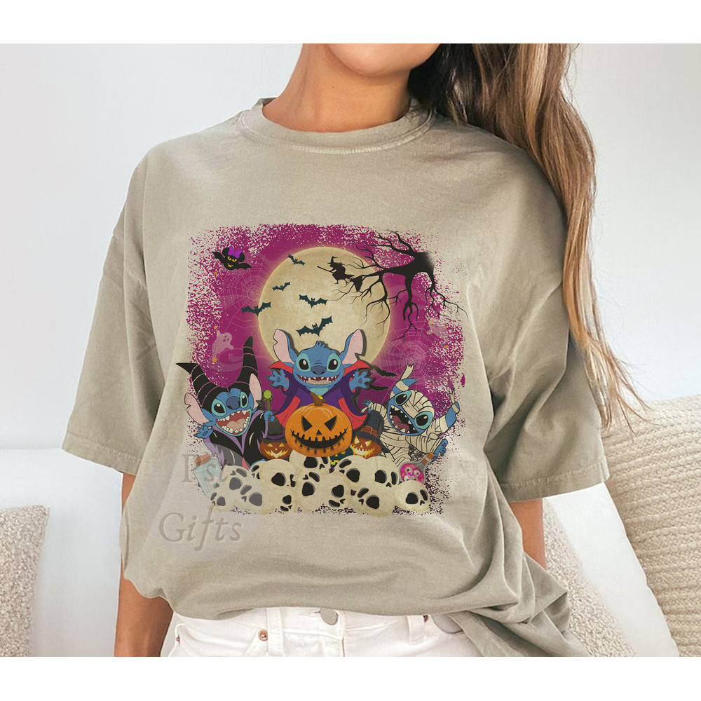Comfort Colors® Halloween Stitch Shirt, Disney Halloween Shirt, Stitch Horror Hallowwen Shirt, Horror Film Characters, Stitch Horror Shirt - 4.jpg