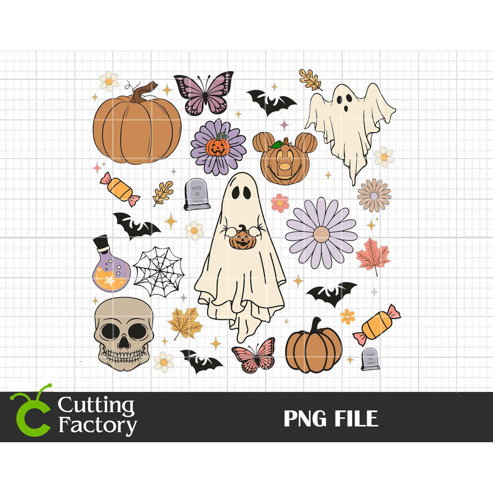 Happy Halloween PNG, Halloween Doodle Png, Halloween Boo Png, Halloween Skull Png, Halloween Pumpkin Png, Trick Or Treat, Digital Download - 1.jpg