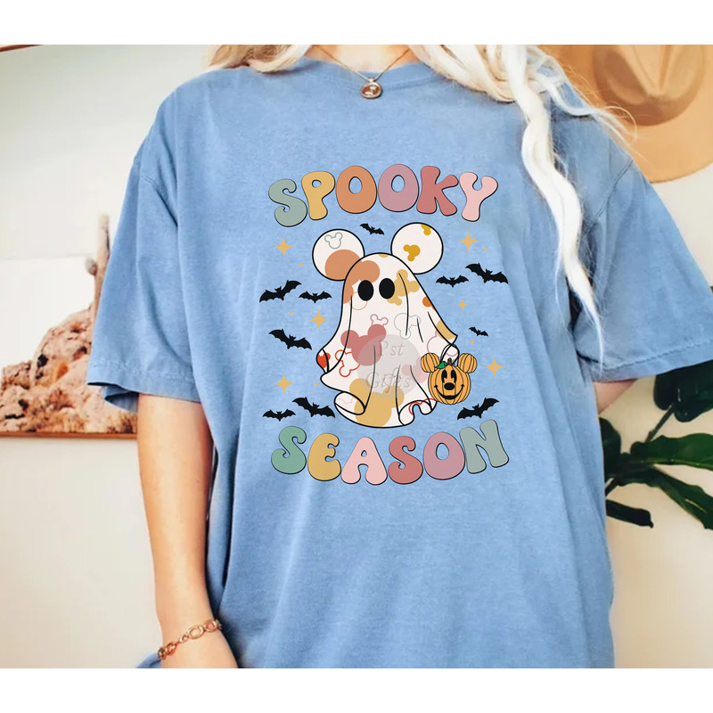 Comfort Colors® Mickey Ghost Spooky Season Sweatshirt, Disney Halloween Shirt, Mickey Boo Ghost shirt, Disneyland Halloween Shirt - 1.jpg