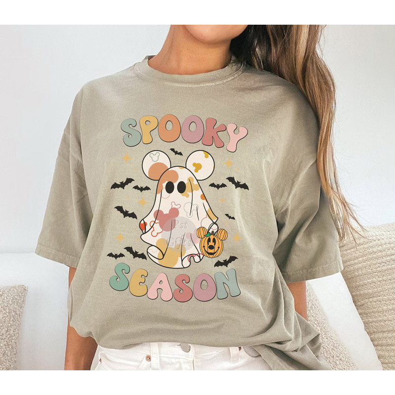 Comfort Colors® Mickey Ghost Spooky Season Sweatshirt, Disney Halloween Shirt, Mickey Boo Ghost shirt, Disneyland Halloween Shirt - 2.jpg