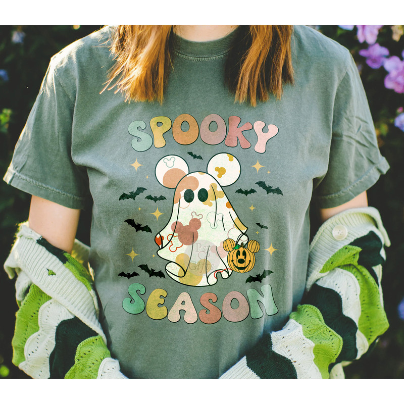 Comfort Colors® Mickey Ghost Spooky Season Sweatshirt, Disney Halloween Shirt, Mickey Boo Ghost shirt, Disneyland Halloween Shirt - 5.jpg