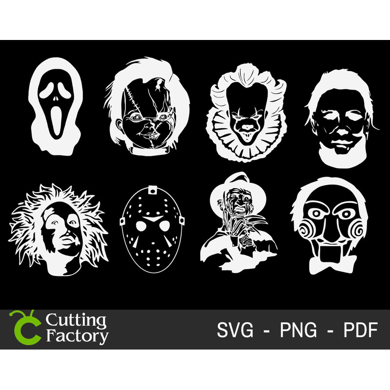 Horror Character Bundle SVG, Halloween Svg, Baby Horror Character Svg, Halloween Killer Svg, Horror Svg, Instant Download Cricut - 1.jpg