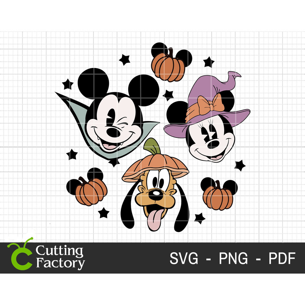 Mouse And Friends Halloween Svg, Halloween Svg, Halloween Pumpkin Svg, Magic Kingdom Halloween Svg, Halloween Custome Png, Spooky Svg - 1.jpg
