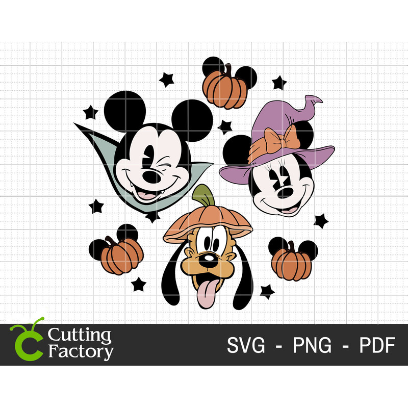 Mouse And Friends Halloween Svg, Halloween Svg, Halloween Pumpkin Svg, Magic Kingdom Halloween Svg, Halloween Custome Png, Spooky Svg - 1.jpg