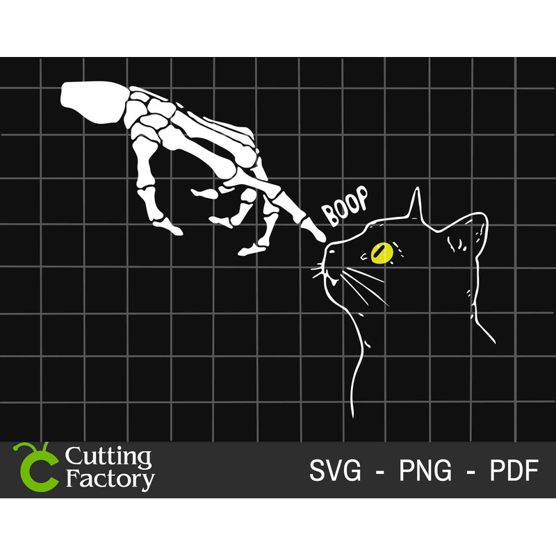 Skeleton Hand And Black Cat SVG, Halloween Svg, Spooky Vibes Svg, Black Cat Halloween Svg, Halloween Skeleton Svg, Trick Or Treat Svg - 1.jpg